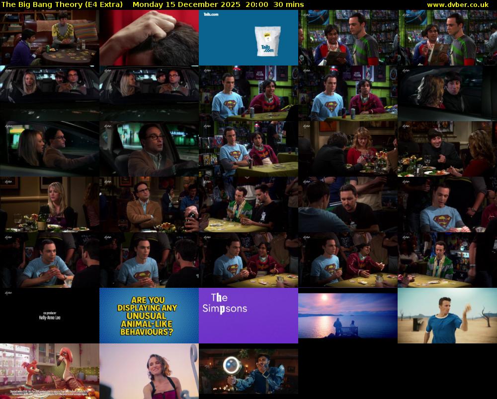 The Big Bang Theory (E4 Extra) Monday 15 December 2025 20:00 - 20:30