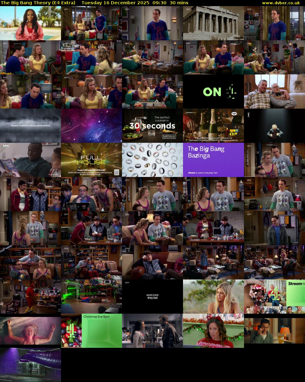 The Big Bang Theory (E4 Extra) Tuesday 16 December 2025 09:30 - 10:00