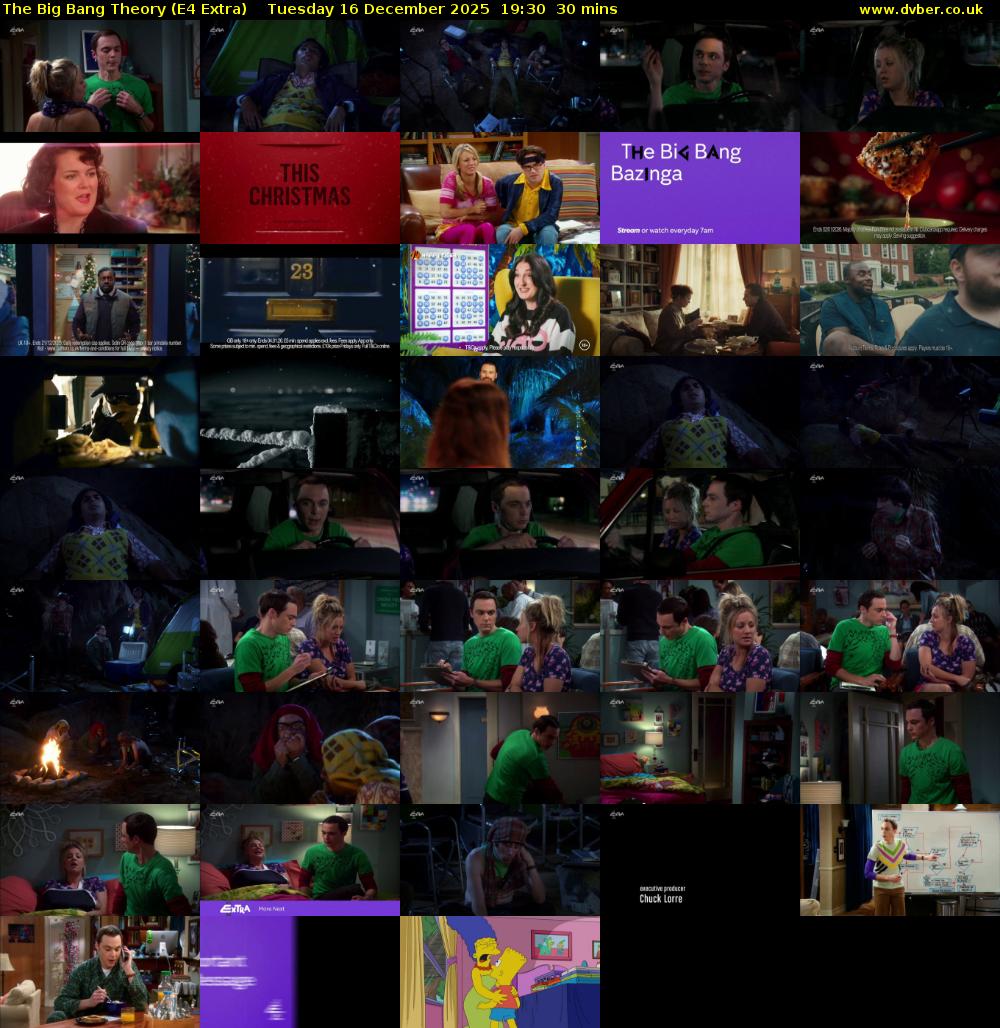 The Big Bang Theory (E4 Extra) Tuesday 16 December 2025 19:30 - 20:00