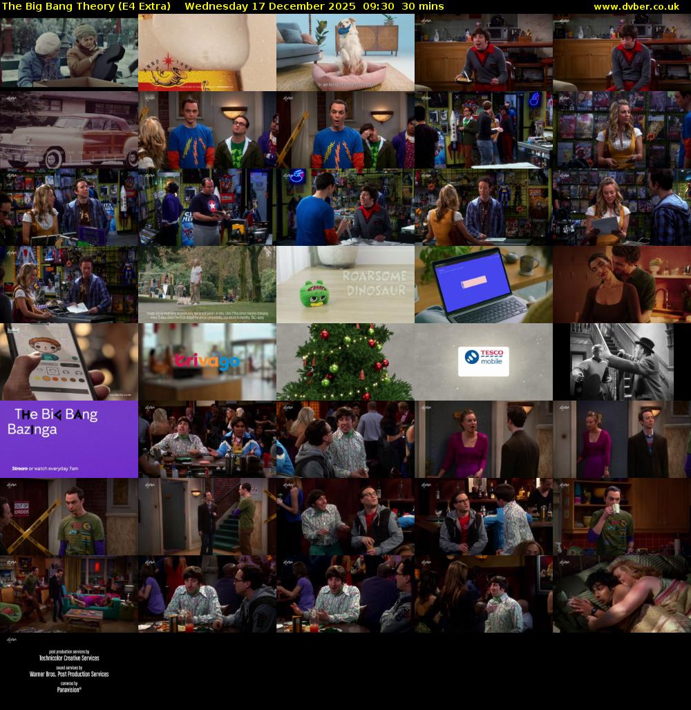 The Big Bang Theory (E4 Extra) Wednesday 17 December 2025 09:30 - 10:00