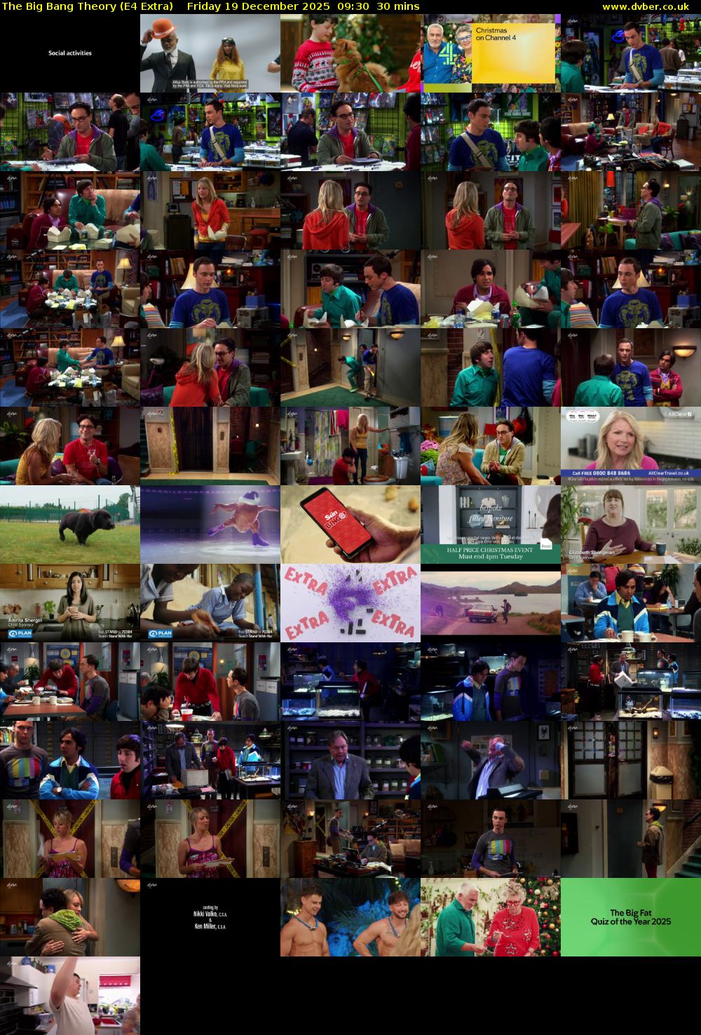 The Big Bang Theory (E4 Extra) Friday 19 December 2025 09:30 - 10:00