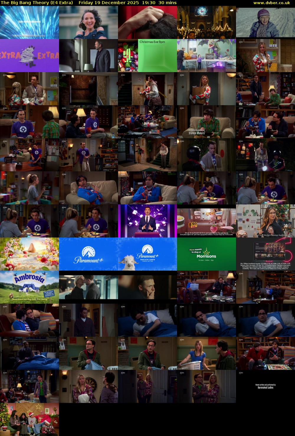 The Big Bang Theory (E4 Extra) Friday 19 December 2025 19:30 - 20:00