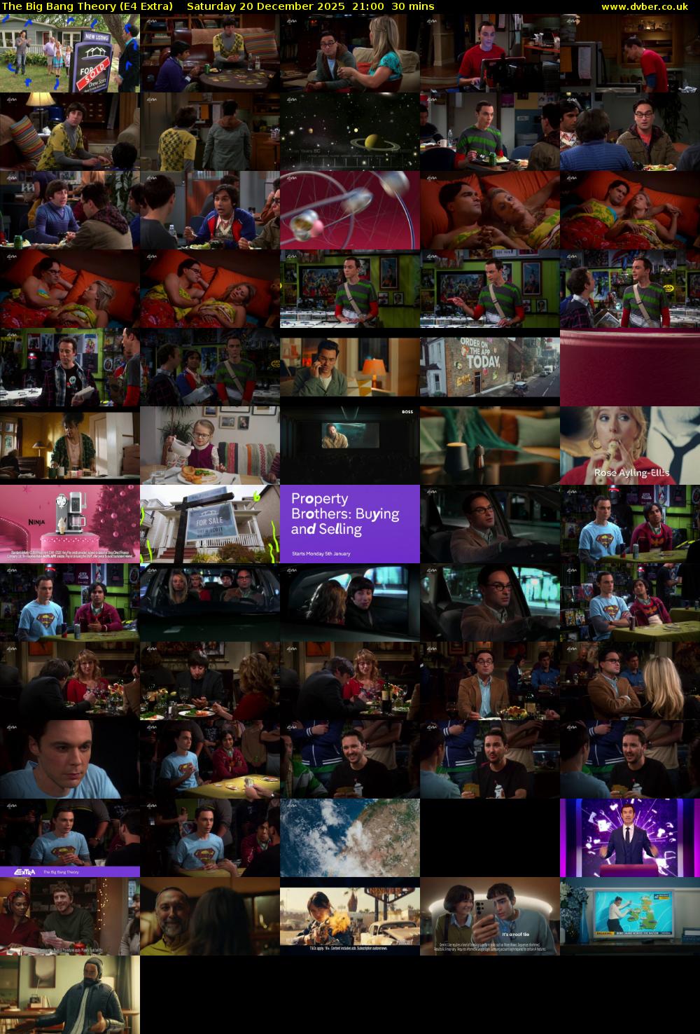 The Big Bang Theory (E4 Extra) Saturday 20 December 2025 21:00 - 21:30
