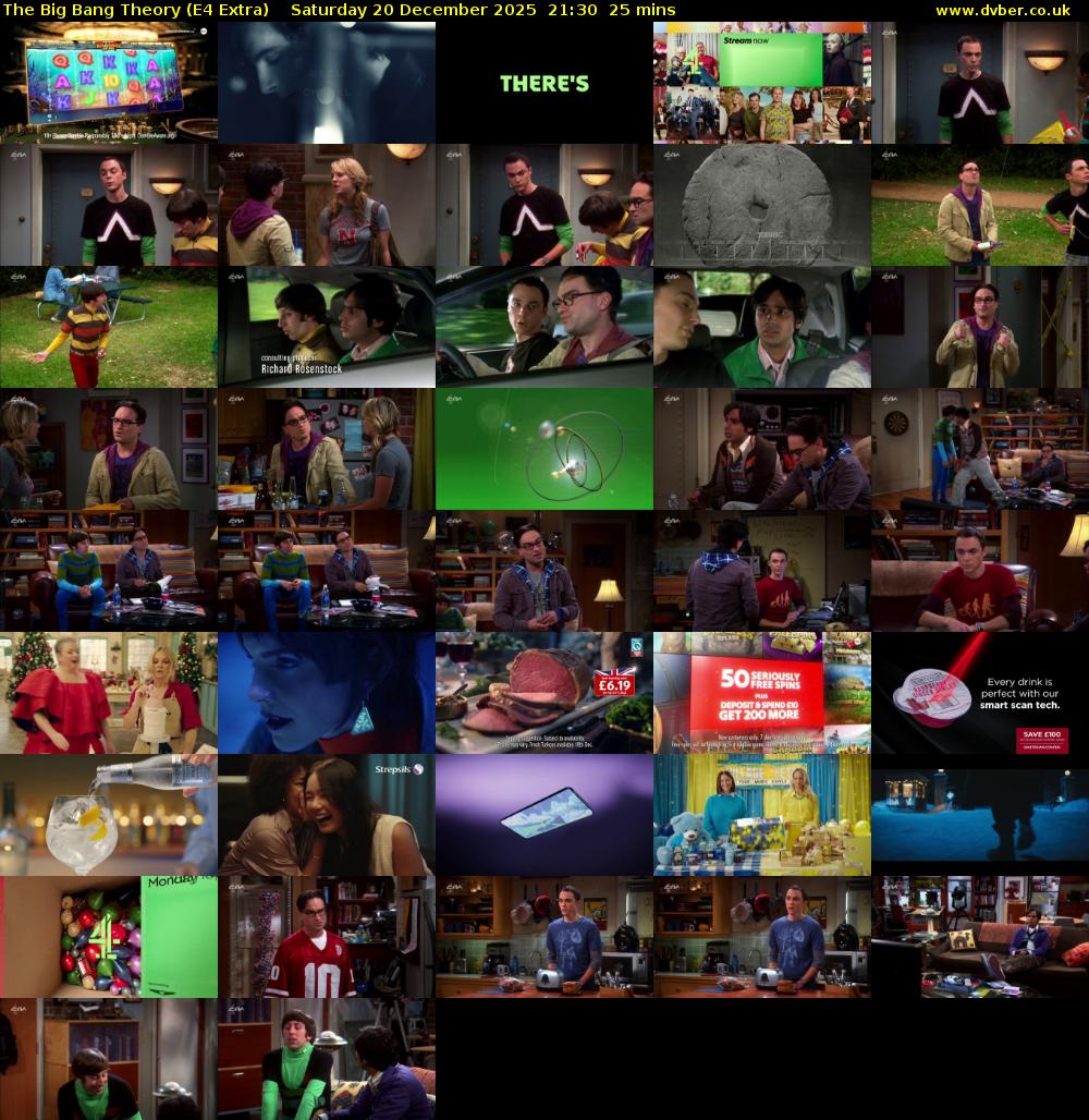 The Big Bang Theory (E4 Extra) Saturday 20 December 2025 21:30 - 21:55