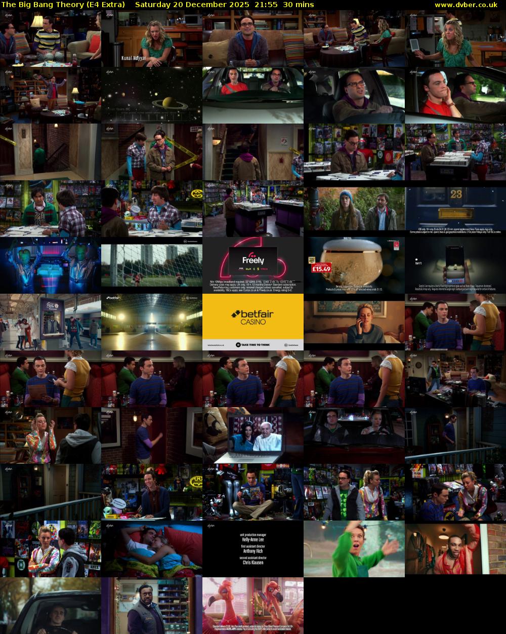 The Big Bang Theory (E4 Extra) Saturday 20 December 2025 21:55 - 22:25