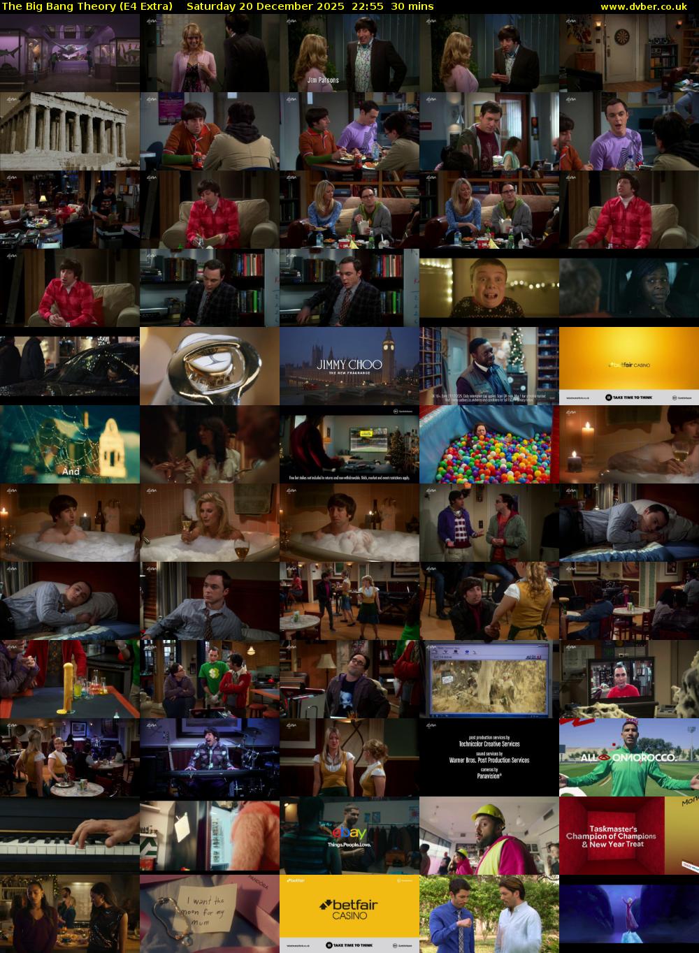 The Big Bang Theory (E4 Extra) Saturday 20 December 2025 22:55 - 23:25