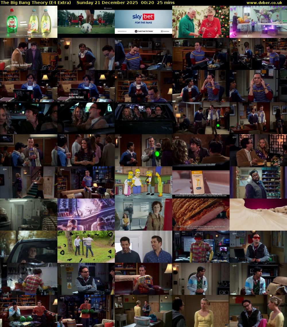The Big Bang Theory (E4 Extra) Sunday 21 December 2025 00:20 - 00:45