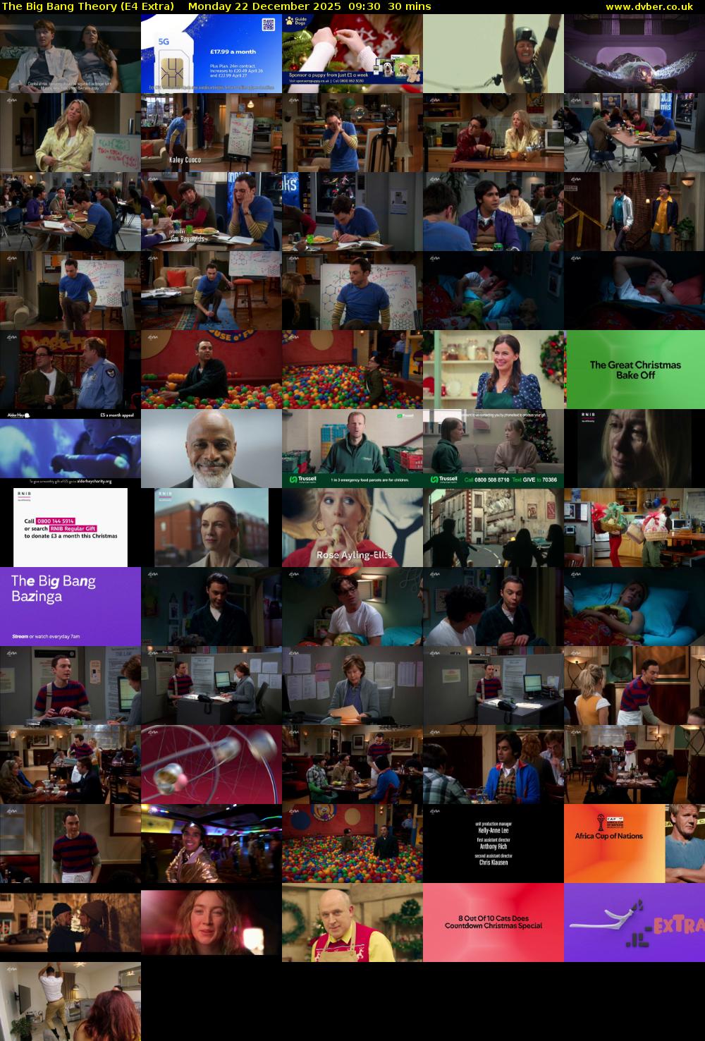 The Big Bang Theory (E4 Extra) Monday 22 December 2025 09:30 - 10:00
