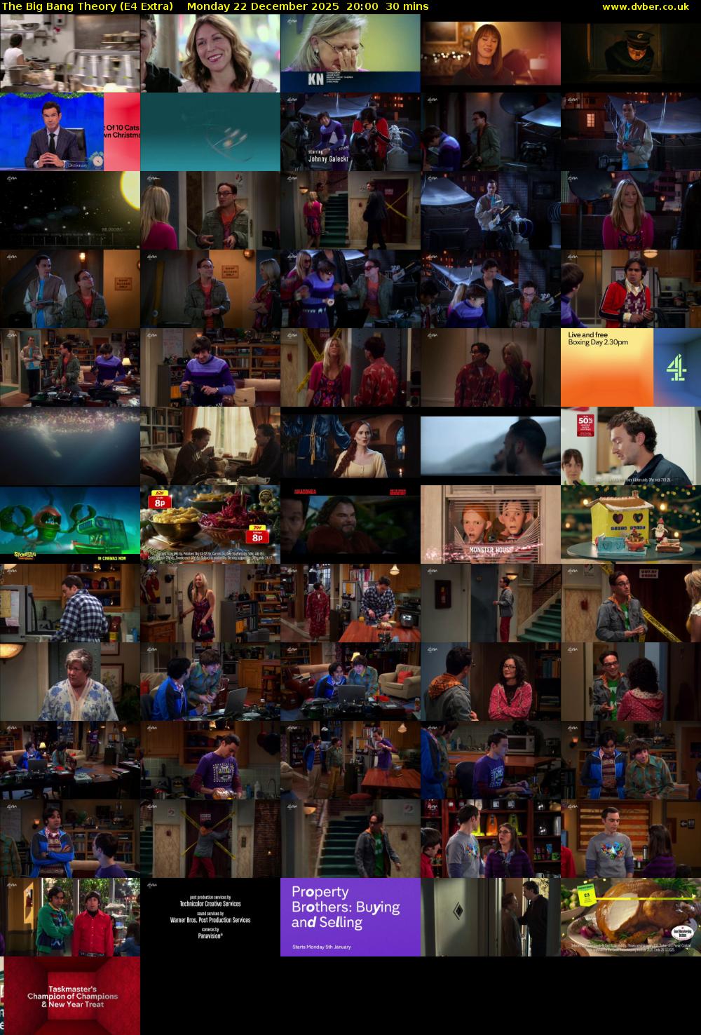 The Big Bang Theory (E4 Extra) Monday 22 December 2025 20:00 - 20:30