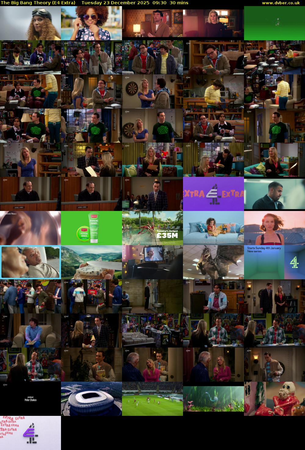 The Big Bang Theory (E4 Extra) Tuesday 23 December 2025 09:30 - 10:00