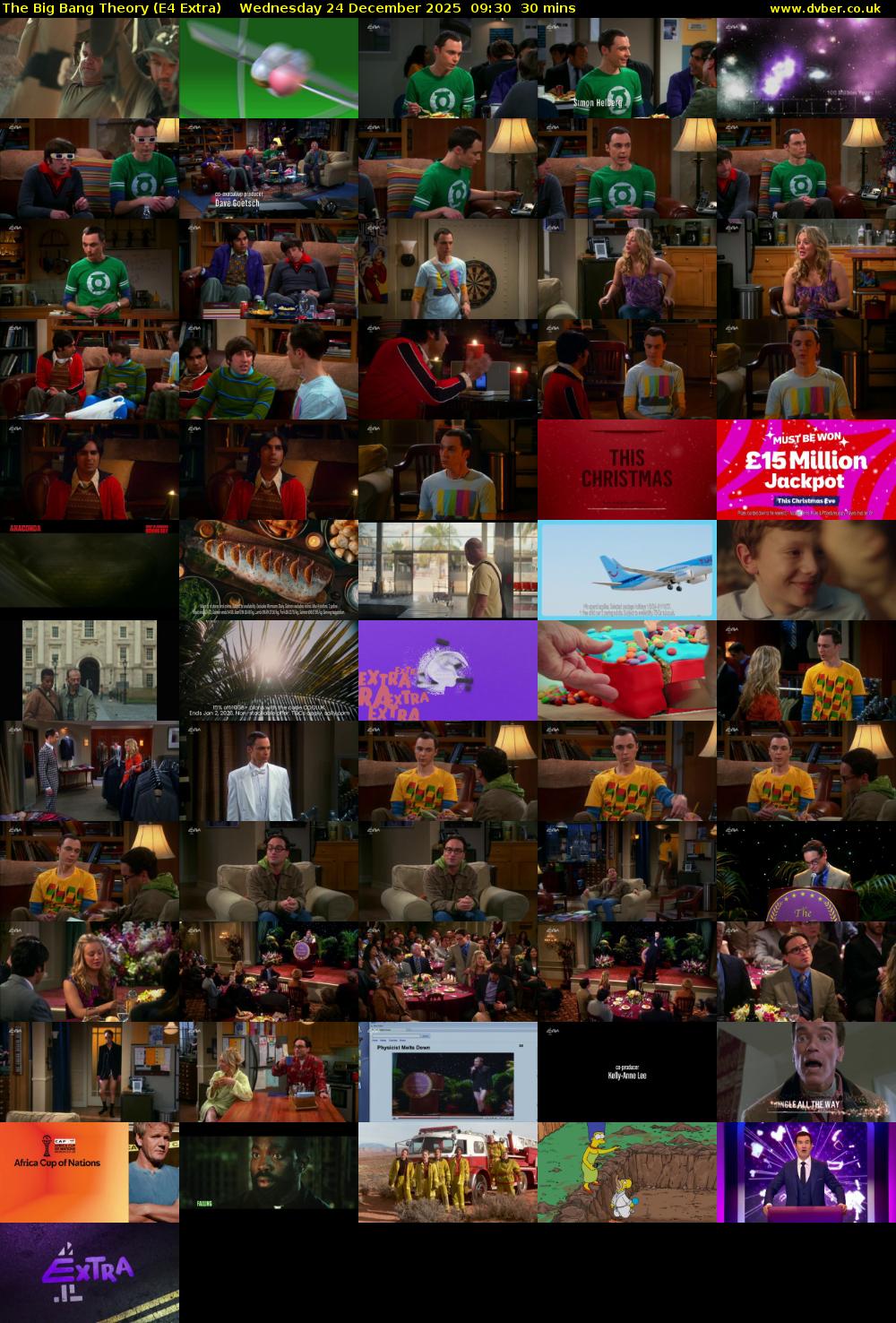The Big Bang Theory (E4 Extra) Wednesday 24 December 2025 09:30 - 10:00