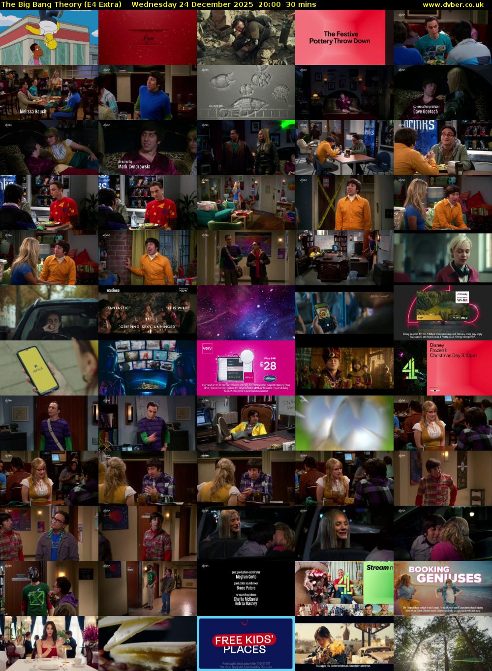 The Big Bang Theory (E4 Extra) Wednesday 24 December 2025 20:00 - 20:30