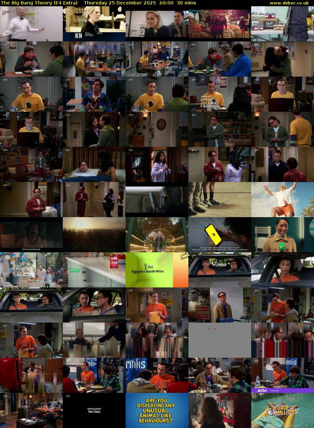 The Big Bang Theory (E4 Extra) Thursday 25 December 2025 20:00 - 20:30