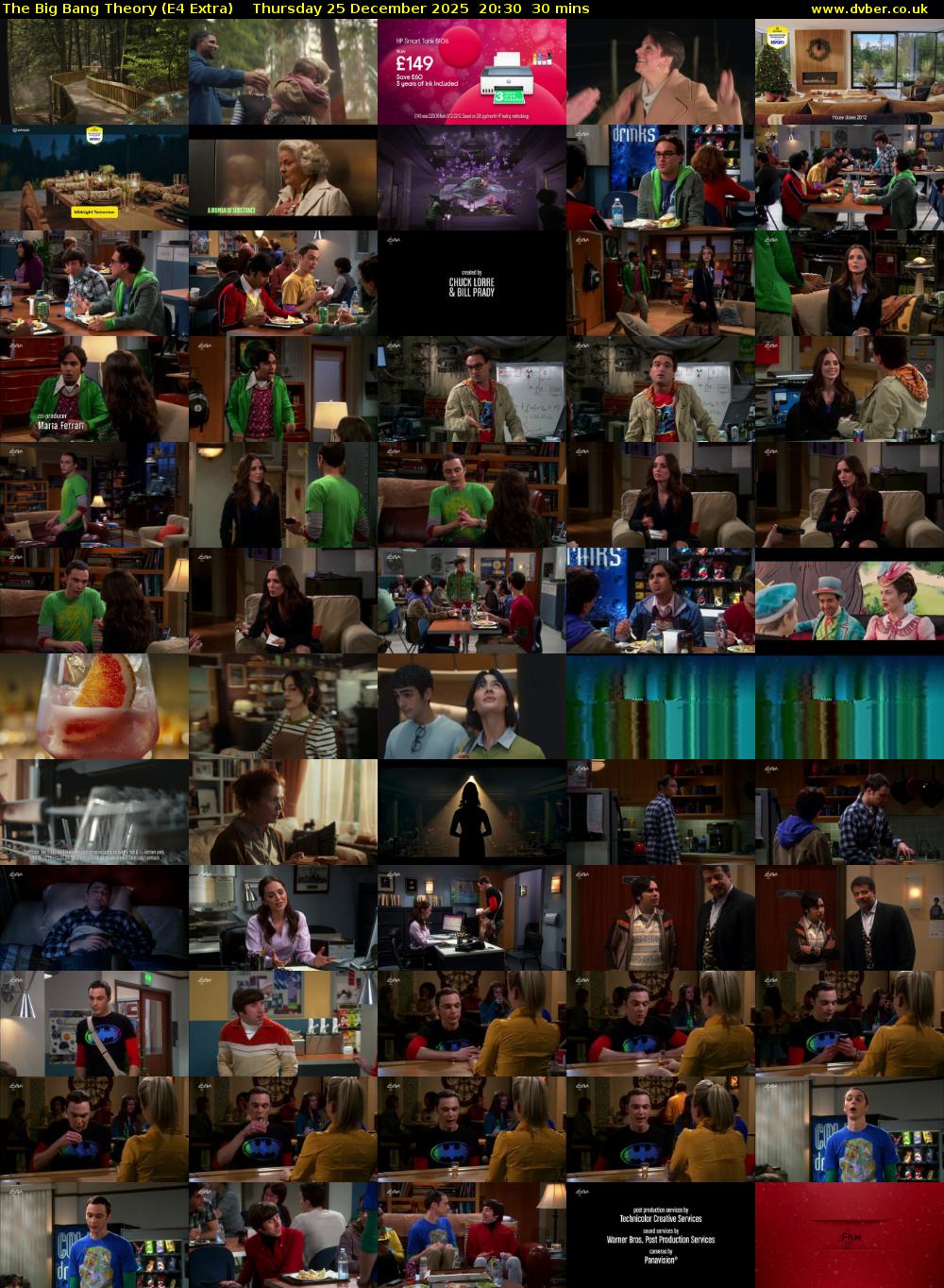The Big Bang Theory (E4 Extra) Thursday 25 December 2025 20:30 - 21:00