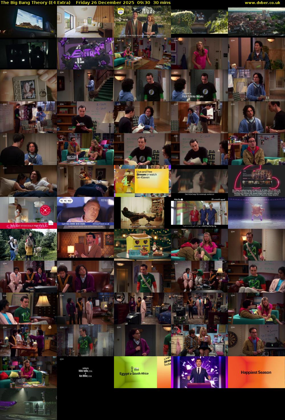 The Big Bang Theory (E4 Extra) Friday 26 December 2025 09:30 - 10:00
