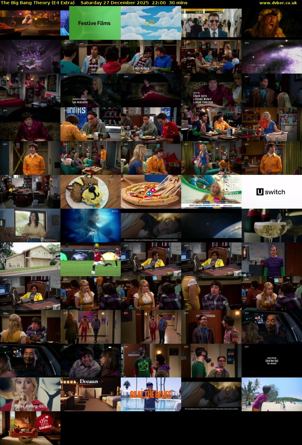 The Big Bang Theory (E4 Extra) Saturday 27 December 2025 22:00 - 22:30