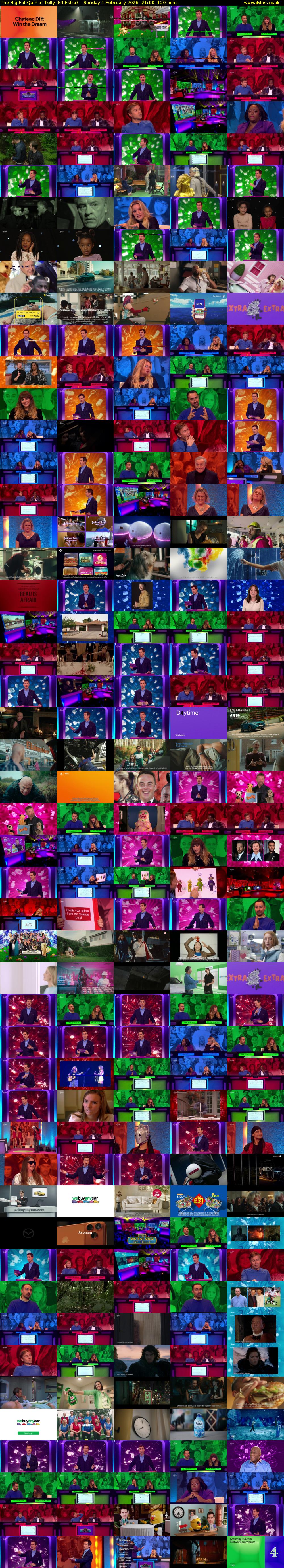 The Big Fat Quiz of Telly (E4 Extra) Sunday 1 February 2026 21:00 - 23:00