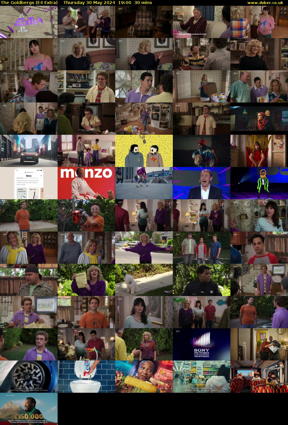 The Goldbergs (E4 Extra) Thursday 30 May 2024 19:00 - 19:30