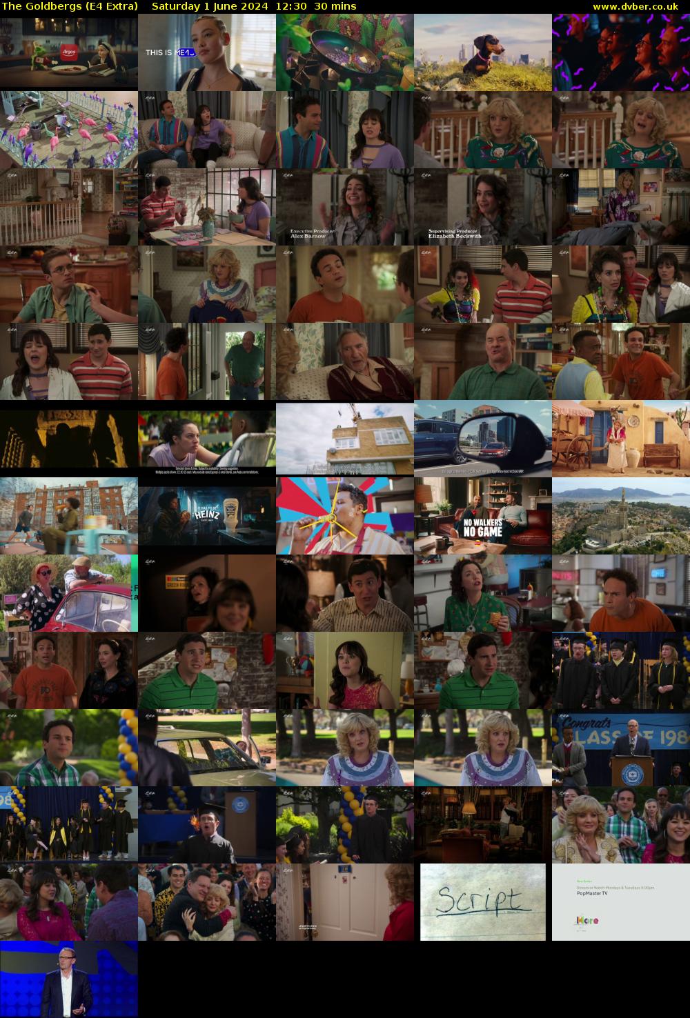 The Goldbergs (E4 Extra) Saturday 1 June 2024 12:30 - 13:00