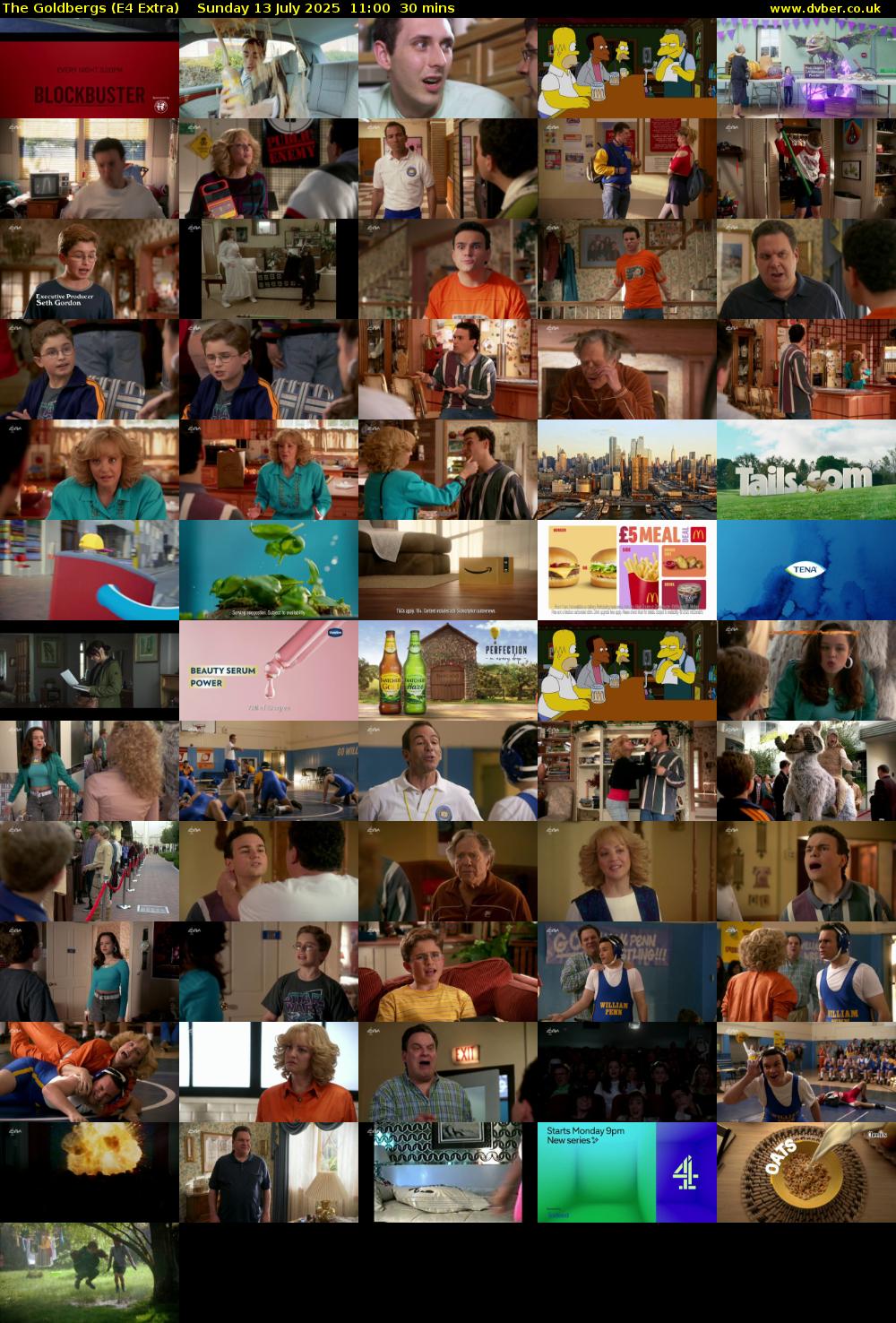 The Goldbergs (E4 Extra) Sunday 13 July 2025 11:00 - 11:30