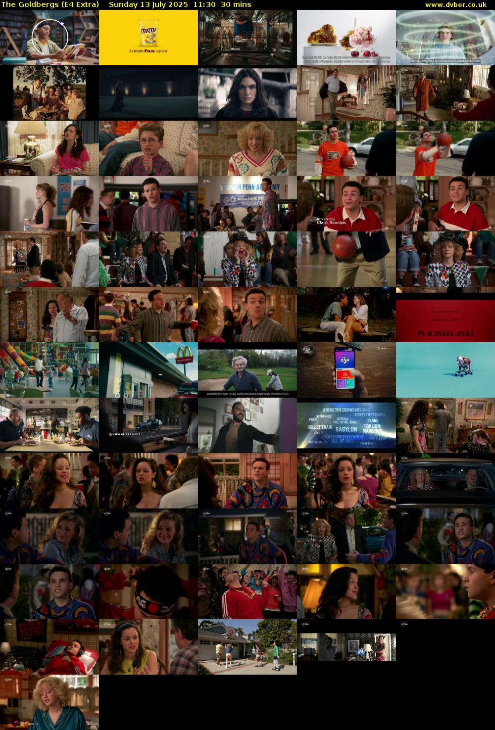 The Goldbergs (E4 Extra) Sunday 13 July 2025 11:30 - 12:00