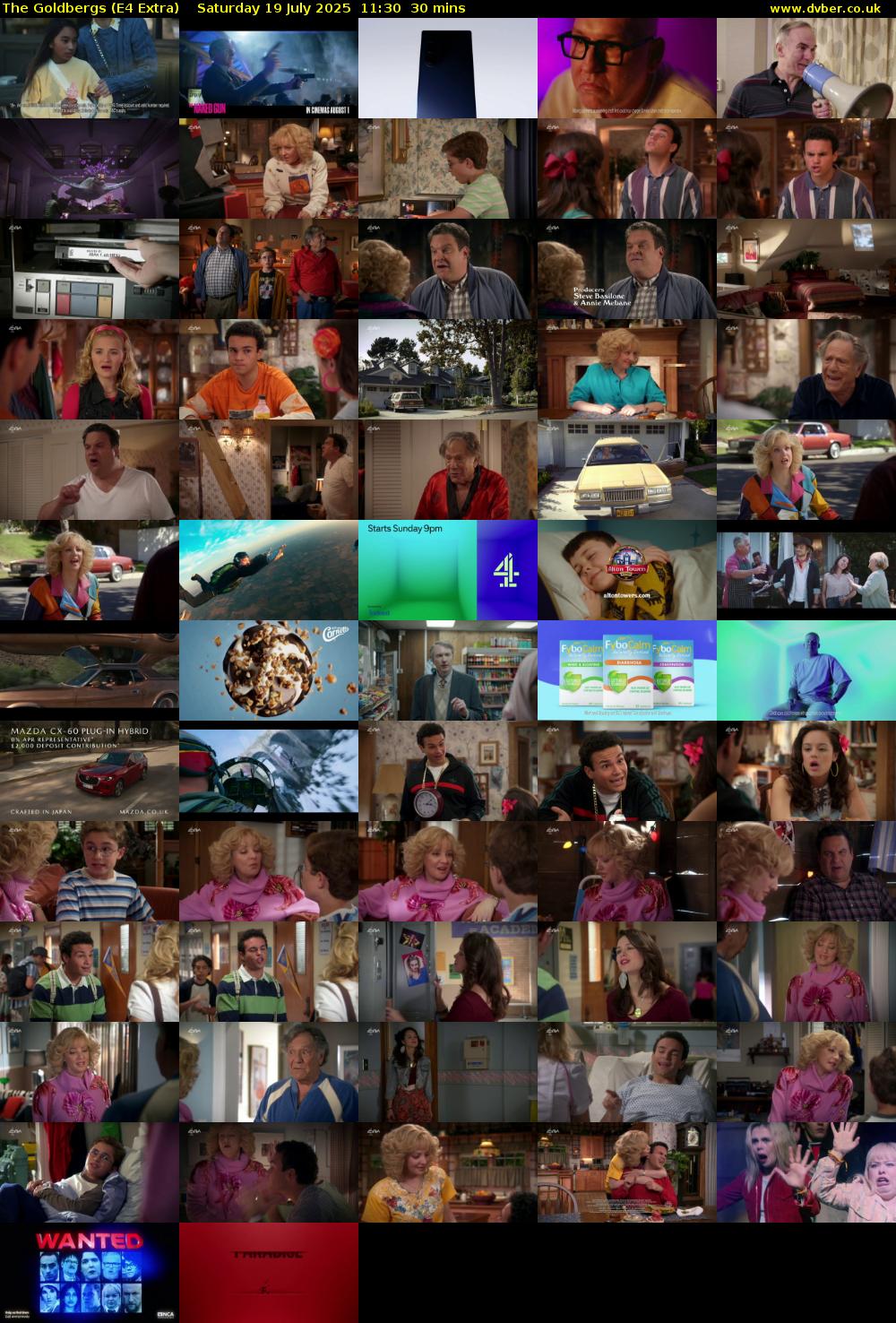 The Goldbergs (E4 Extra) Saturday 19 July 2025 11:30 - 12:00