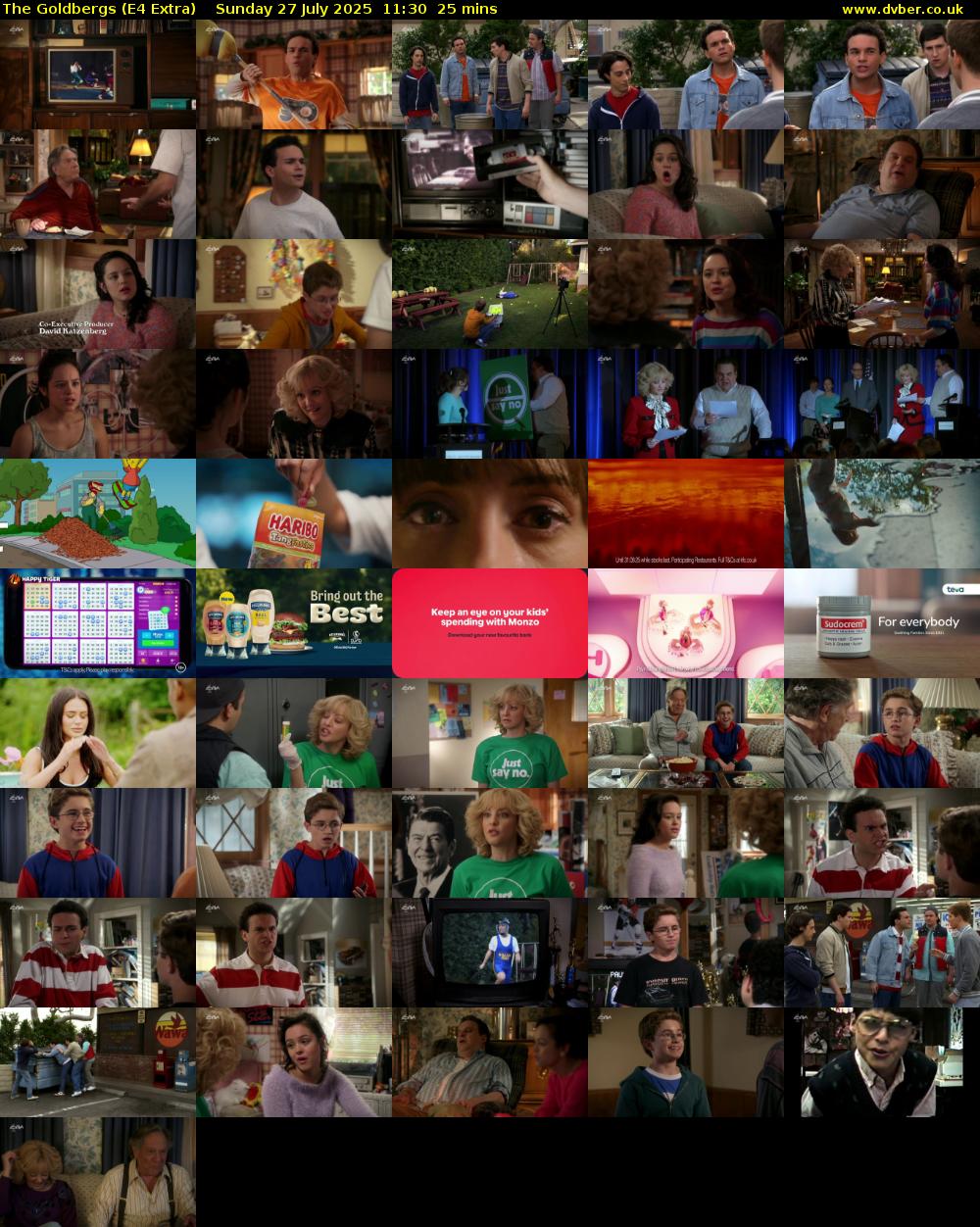 The Goldbergs (E4 Extra) Sunday 27 July 2025 11:30 - 11:55