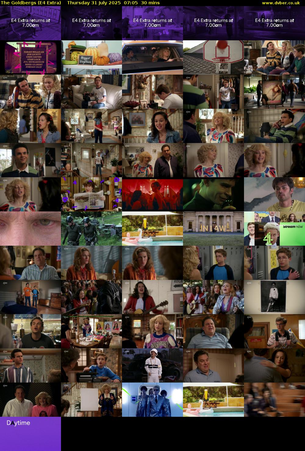 The Goldbergs (E4 Extra) Thursday 31 July 2025 07:05 - 07:35