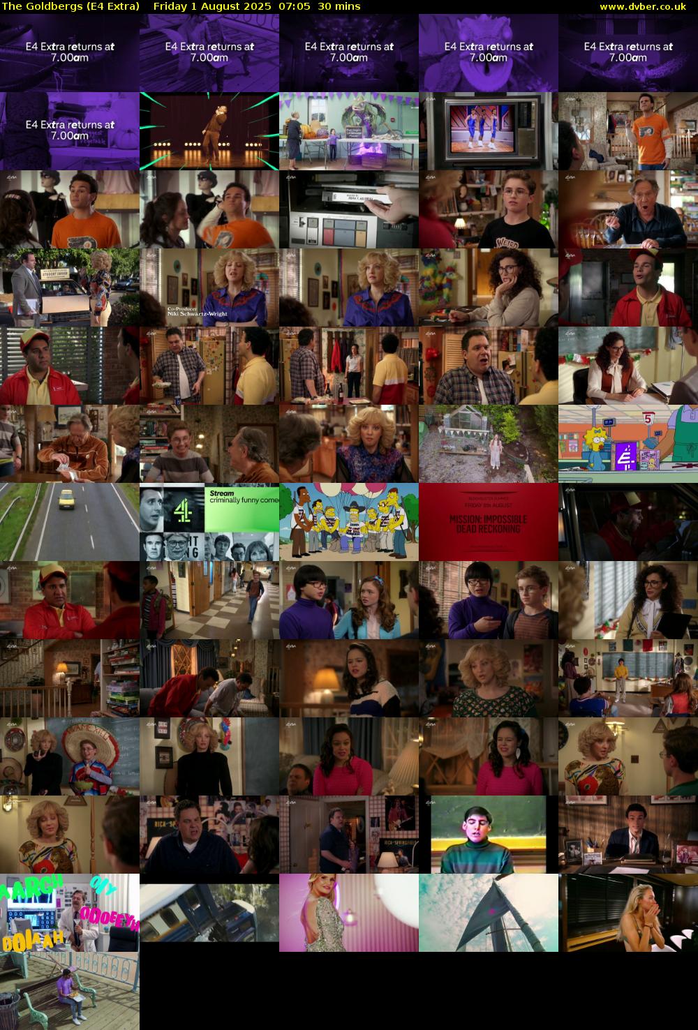 The Goldbergs (E4 Extra) Friday 1 August 2025 07:05 - 07:35