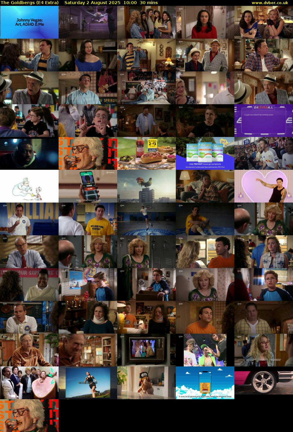 The Goldbergs (E4 Extra) Saturday 2 August 2025 10:00 - 10:30