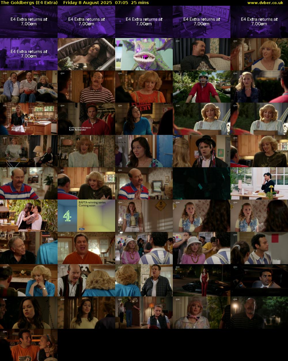 The Goldbergs (E4 Extra) Friday 8 August 2025 07:05 - 07:30