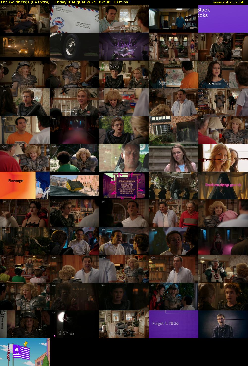 The Goldbergs (E4 Extra) Friday 8 August 2025 07:30 - 08:00