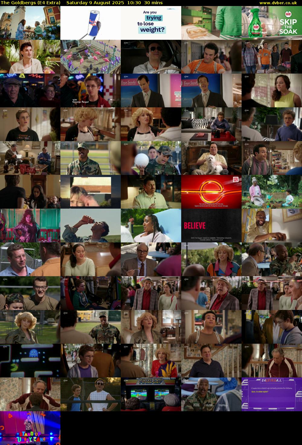 The Goldbergs (E4 Extra) Saturday 9 August 2025 10:30 - 11:00