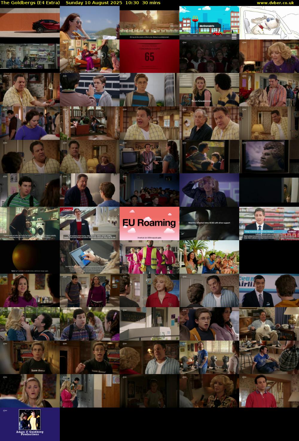 The Goldbergs (E4 Extra) Sunday 10 August 2025 10:30 - 11:00