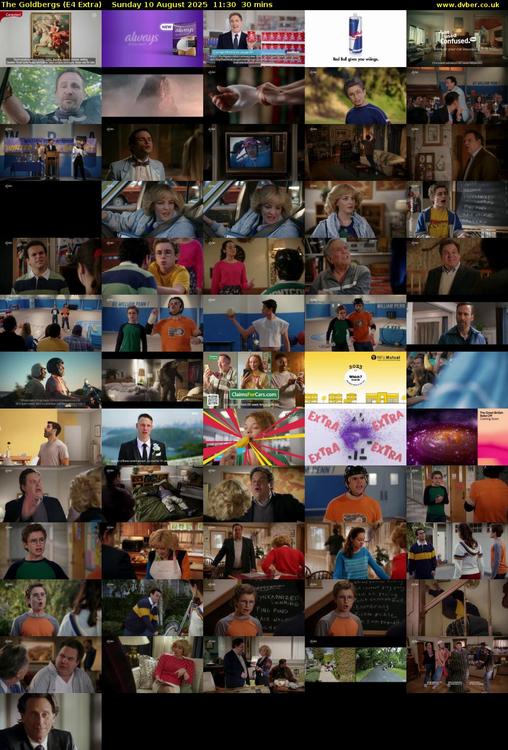 The Goldbergs (E4 Extra) Sunday 10 August 2025 11:30 - 12:00