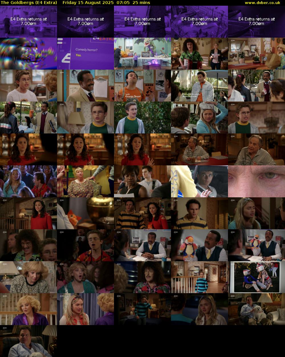 The Goldbergs (E4 Extra) Friday 15 August 2025 07:05 - 07:30