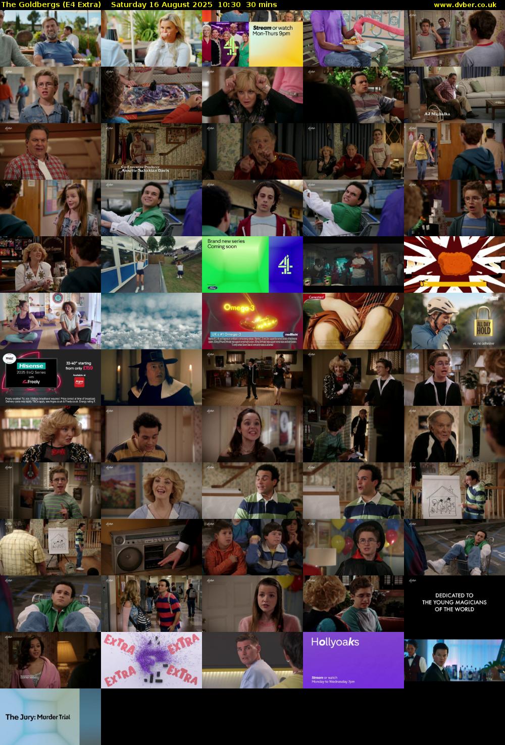The Goldbergs (E4 Extra) Saturday 16 August 2025 10:30 - 11:00