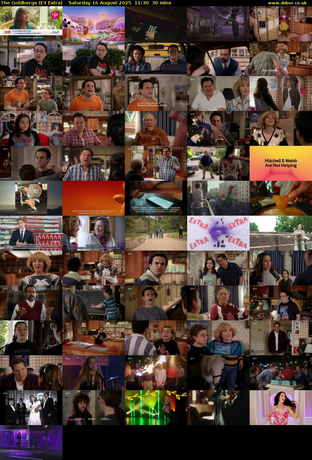 The Goldbergs (E4 Extra) Saturday 16 August 2025 11:30 - 12:00