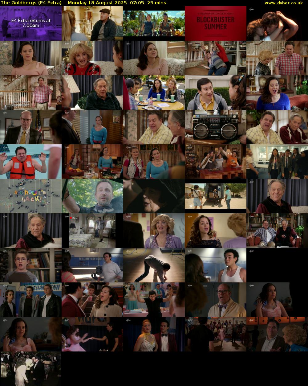 The Goldbergs (E4 Extra) Monday 18 August 2025 07:05 - 07:30
