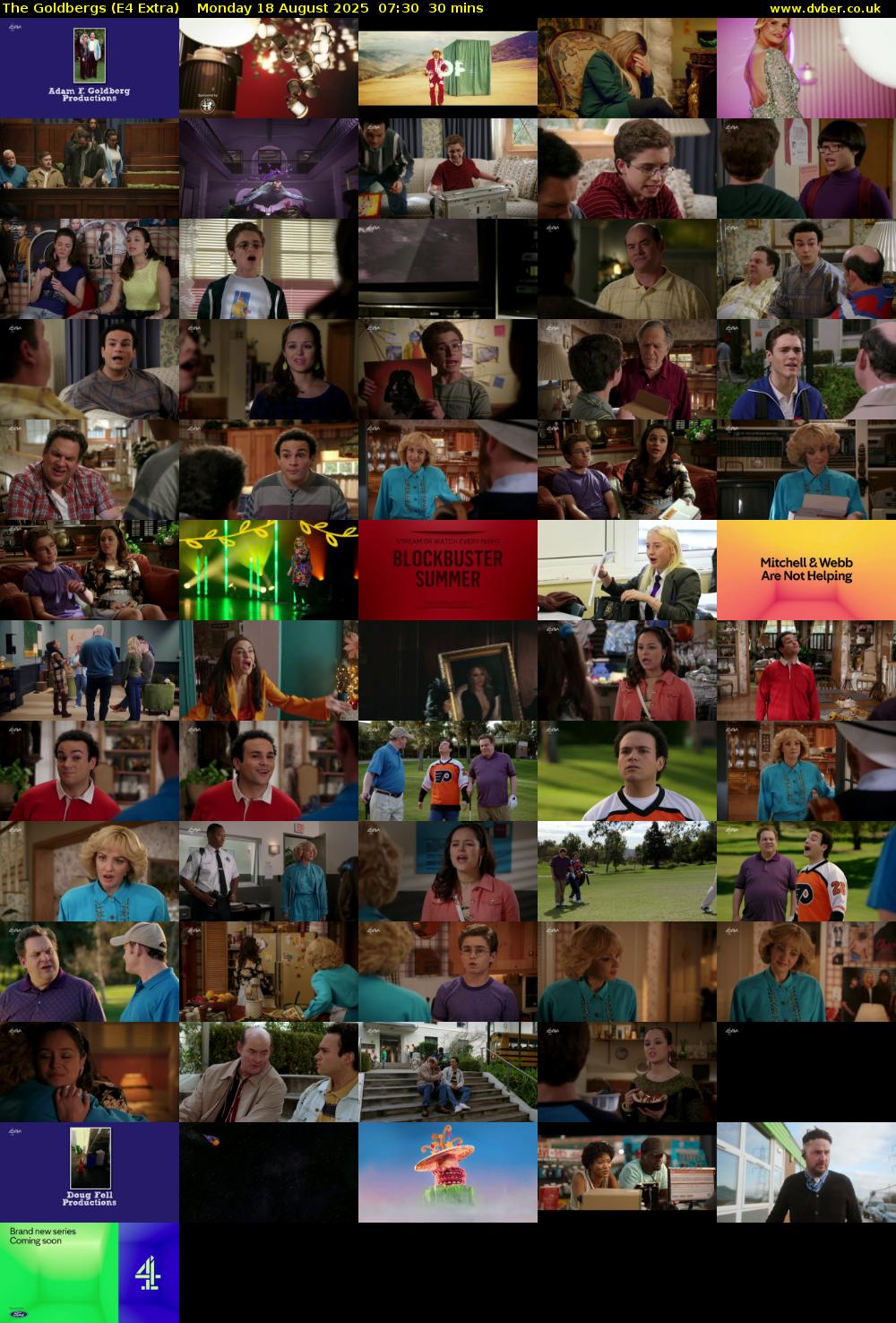 The Goldbergs (E4 Extra) Monday 18 August 2025 07:30 - 08:00
