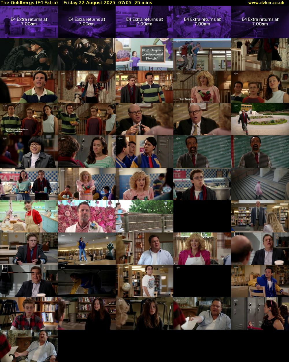 The Goldbergs (E4 Extra) Friday 22 August 2025 07:05 - 07:30