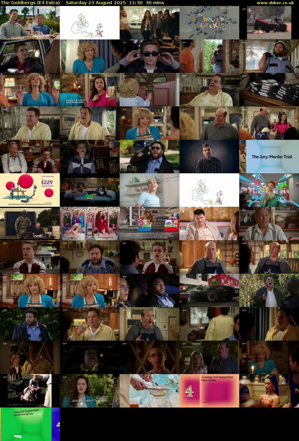 The Goldbergs (E4 Extra) Saturday 23 August 2025 11:30 - 12:00