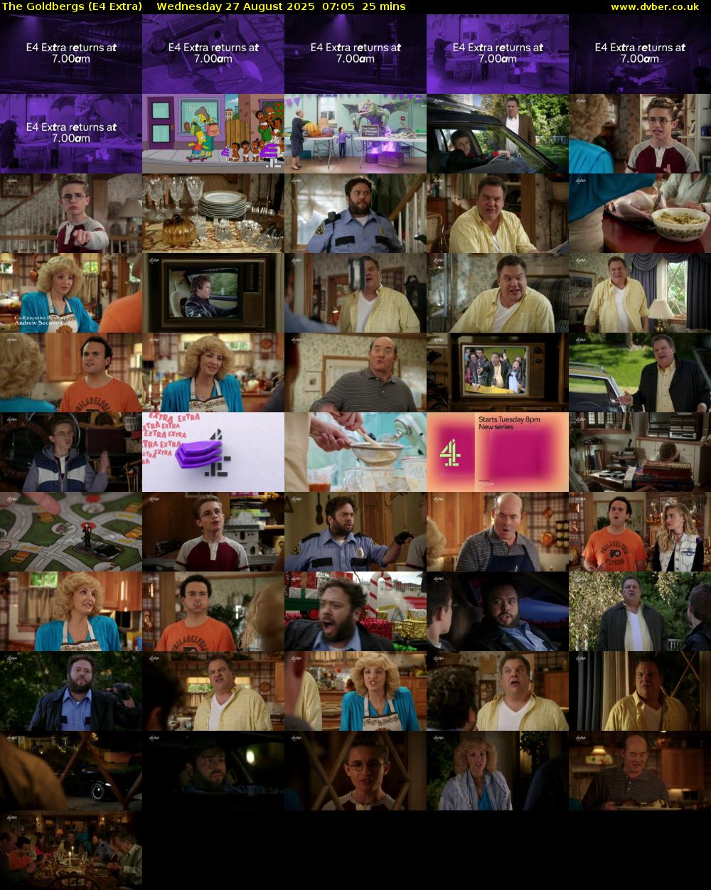 The Goldbergs (E4 Extra) Wednesday 27 August 2025 07:05 - 07:30