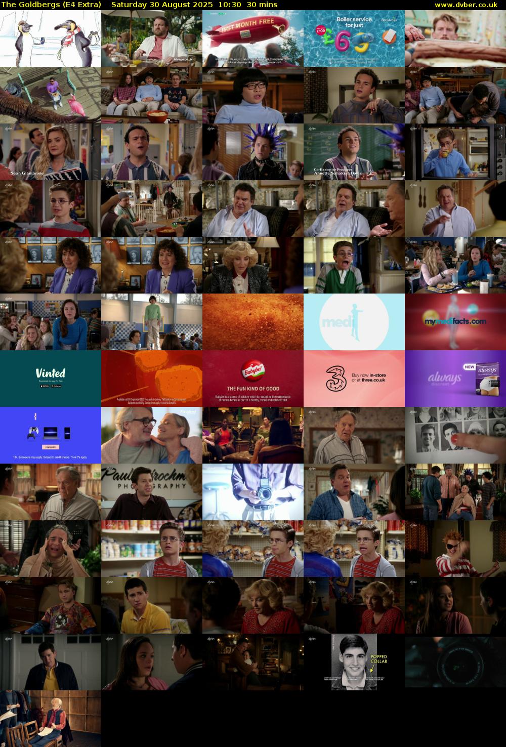 The Goldbergs (E4 Extra) Saturday 30 August 2025 10:30 - 11:00