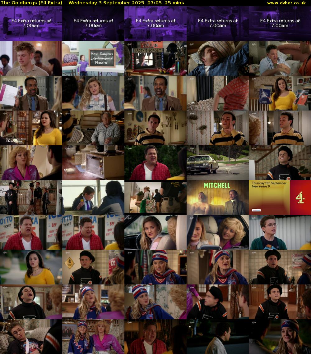 The Goldbergs (E4 Extra) Wednesday 3 September 2025 07:05 - 07:30
