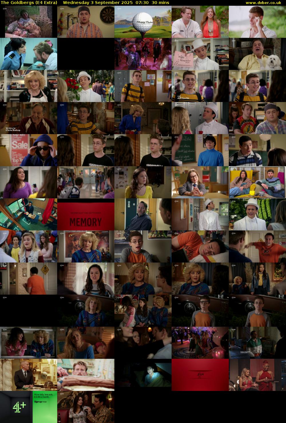 The Goldbergs (E4 Extra) Wednesday 3 September 2025 07:30 - 08:00