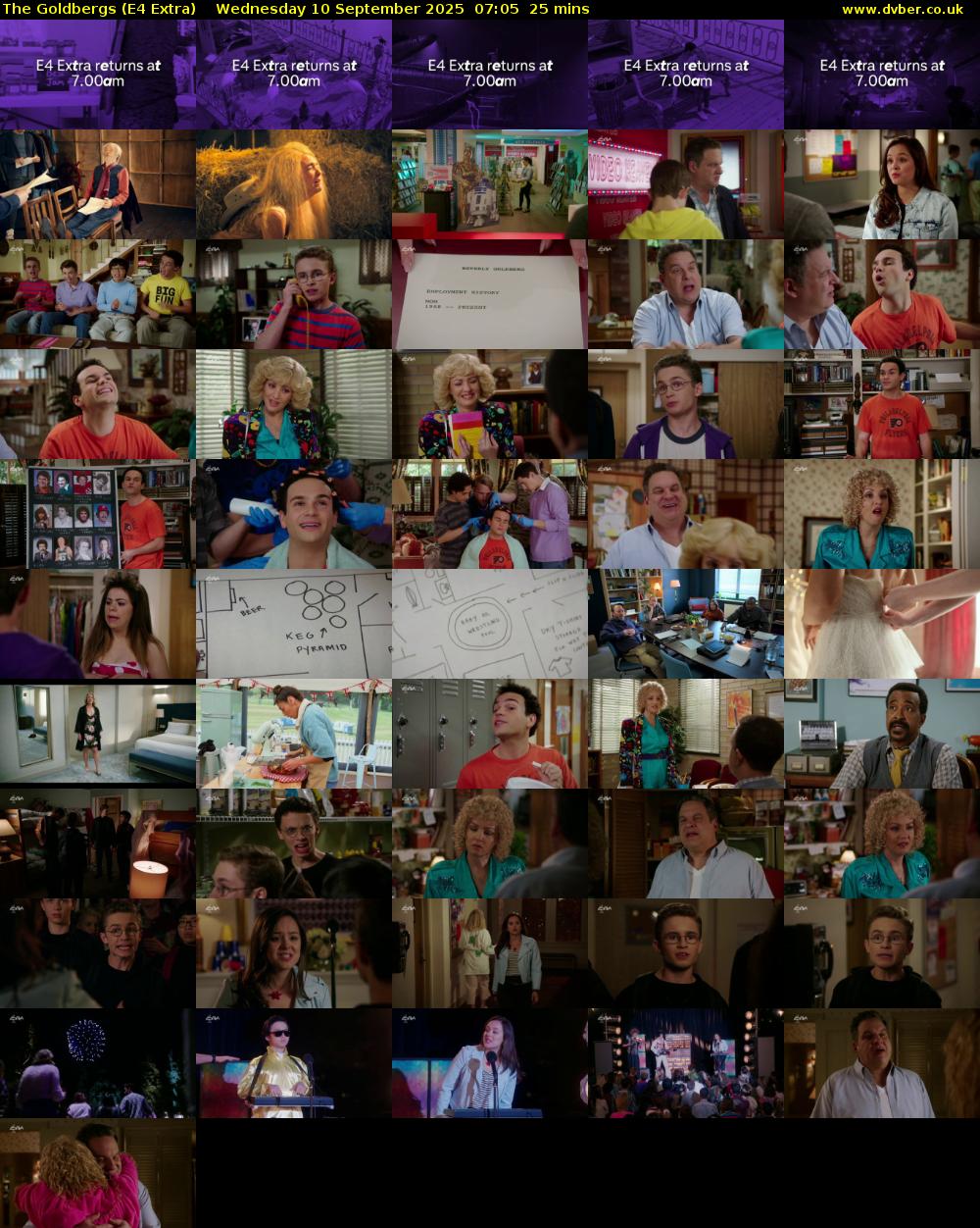 The Goldbergs (E4 Extra) Wednesday 10 September 2025 07:05 - 07:30