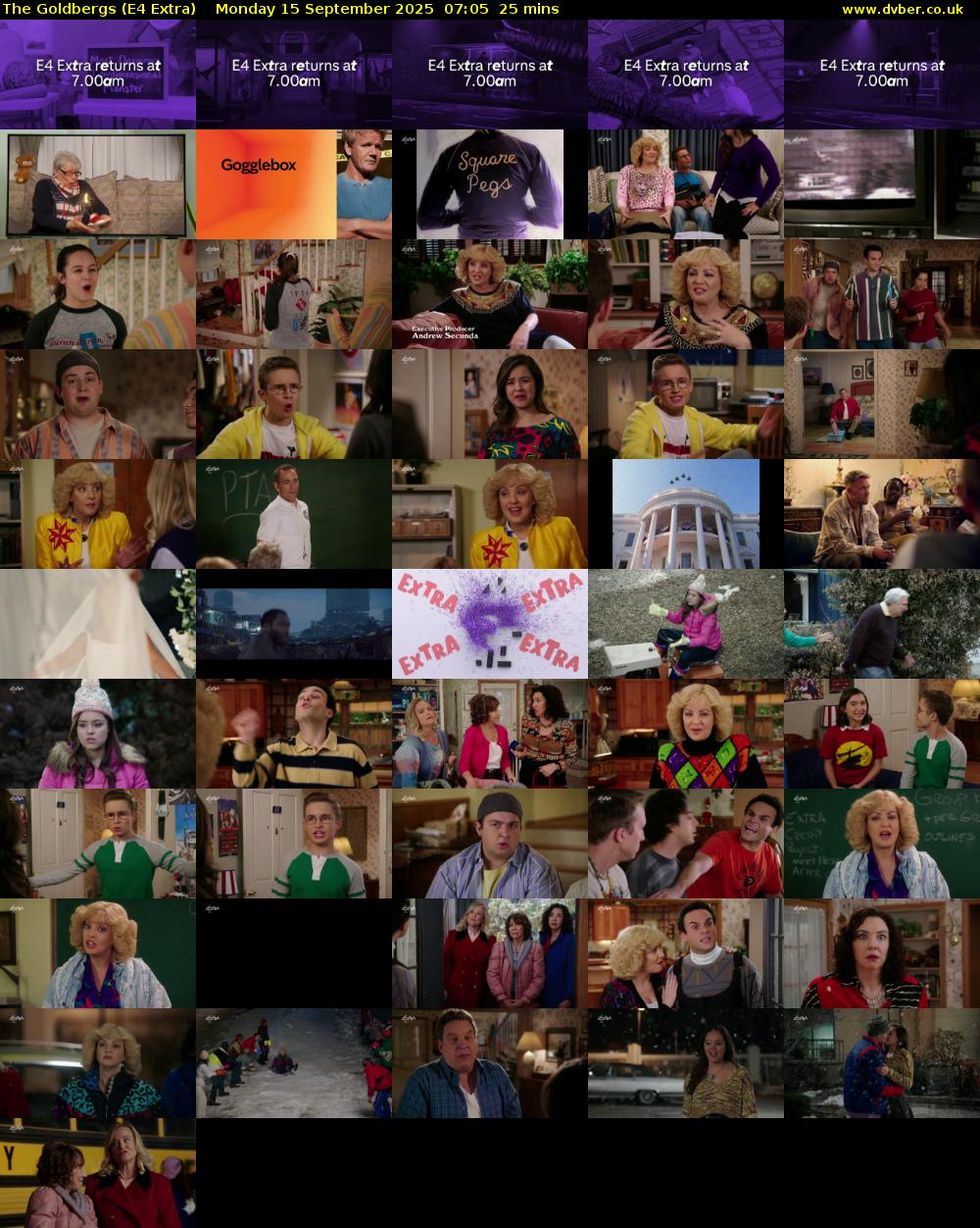 The Goldbergs (E4 Extra) Monday 15 September 2025 07:05 - 07:30