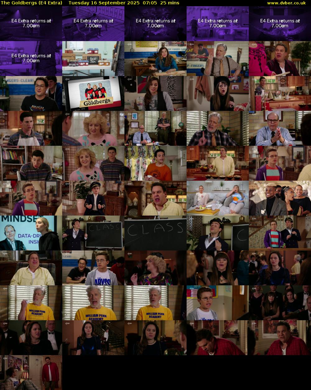 The Goldbergs (E4 Extra) Tuesday 16 September 2025 07:05 - 07:30