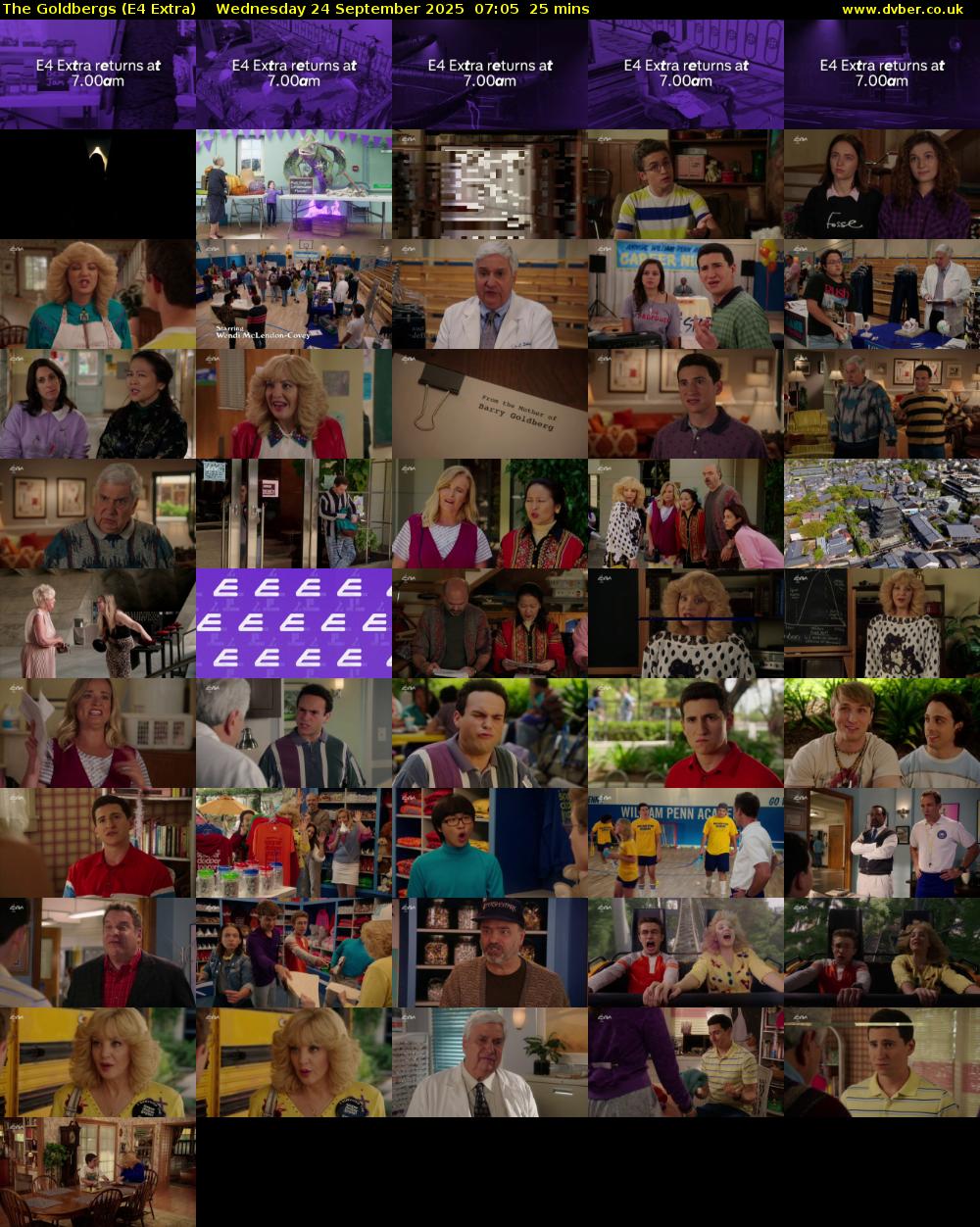 The Goldbergs (E4 Extra) Wednesday 24 September 2025 07:05 - 07:30